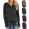 Women Loose Color Knit Buttons Casual Long Sleeve Sweatshirts Tops