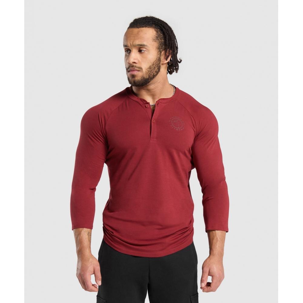

GYMSHARK Legacy Henley мытый красный A5A3C RBS5