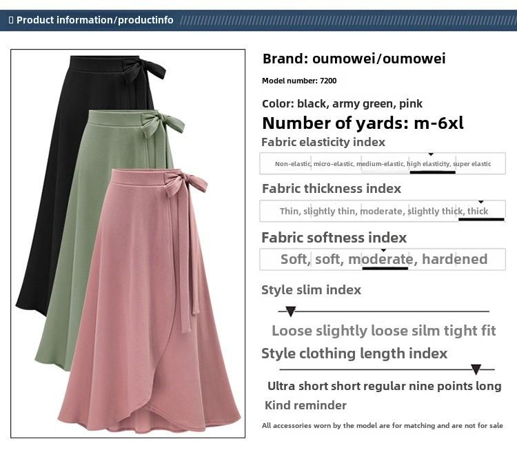 Jupes d'automne pour femmes à taille haute et fente irrégulière - Grande taille européenne et américaine, mi-longues, design à bretelles