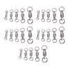 25Pcs Ball Bearing Fishing Swivels 360 Degree Rotation Stainless Steel Rings for Saltwater Use 5 Sizes