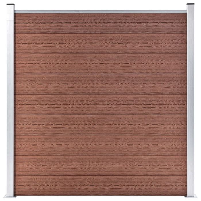 Ensemble de clôture WPC - VIDAXL - 965 x 186 cm - Marron - 54 panneaux - Résistant à la pourriture