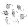 10pcs 8 10 12mm Stainless Steel U Shape Earrings Cabochon Setting Blank Tray Ear Hooks For DIY Jewelry Making Earrings Supplies