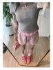 Hong Kong Style Striped Embroidered Drawstring Wide-Leg Shorts for Women - Casual, Versatile, and Lightweight