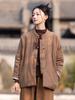 Women's Retro Patchwork Quilted Cotton Jacket with Cross-Lapel and Frog Button