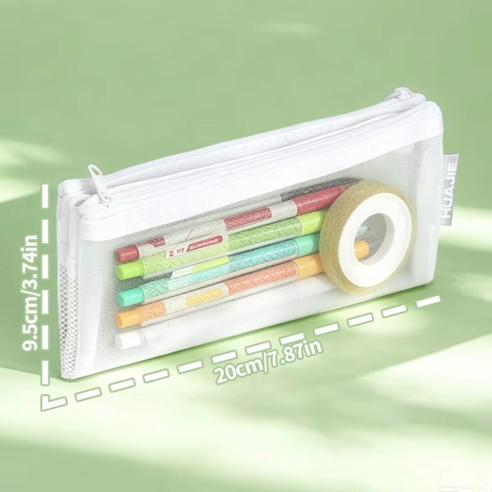 Double Layer Stationery Bag Foldable Pen Bag Durable Makeup Storage Bag  Gift