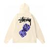 Mens Hooded Zip-Up Fleece-Lined Sweatshirt With Letter Print Casual Oversized Pullover Winter Jacket