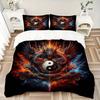 3pcs Flaming Dragon Yin Yang Bedding Set - 1 Soft Quilt Cover + 2 Pillowcases, Machine Washable - Suitable for All Seasons, Perfect Gift for Fami