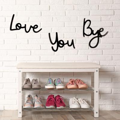 Love You Bye Holzschild Wanddekoration Familie Liebesschild Holzwand