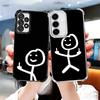 Funny Stickman Matchman Plating Phone Case For Samsung A17 A07 A37 A57 A16 A56 A15 A55 A14 A54 A13 A53 A26 A36 A25 A35 A24 A34 A