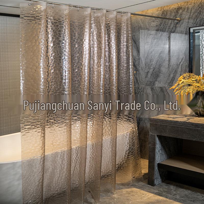 Blue Water Cube 3D PEVA Waterproof Shower Curtain