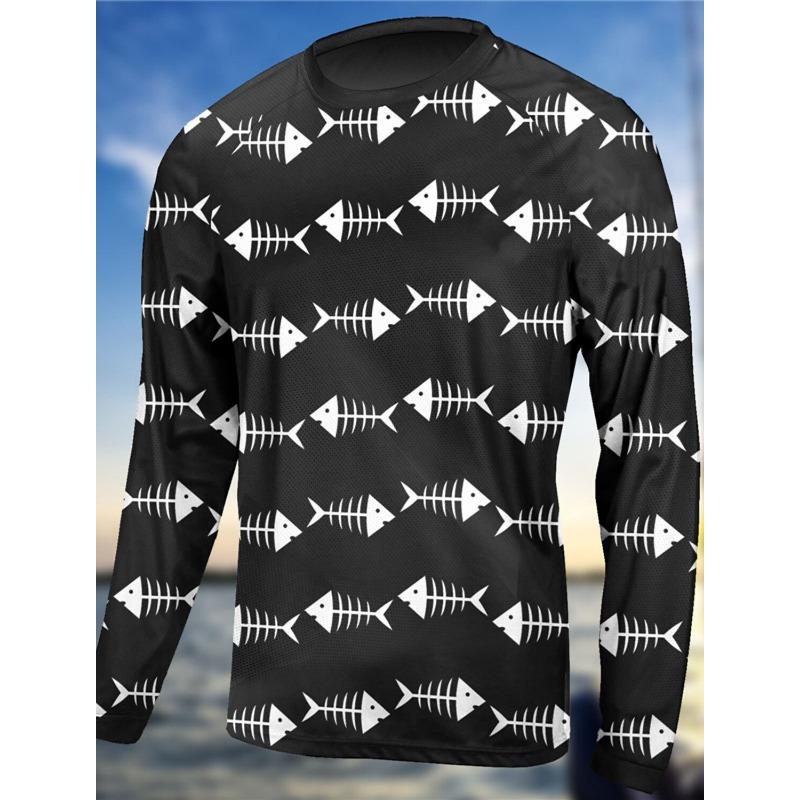 Men's Spring and Summer Outdoor Fishing Long Sleeved Anti UV Breathable Quick Drying Fishing Top