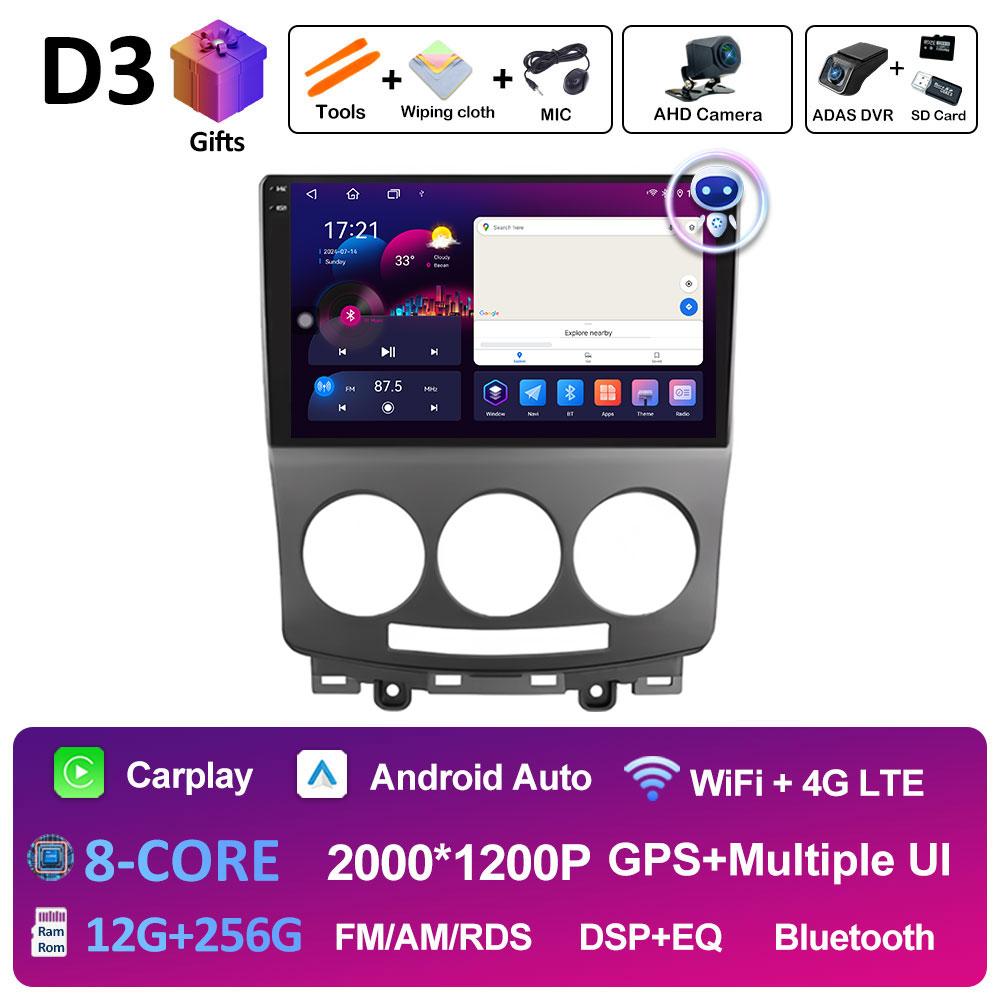 9 Inch Android Auto For MAZDA 5 2005 2006 2007 2008 2009 2010 Wireless Carplay Cooling Fan WIFI QLED IPS Screen WIFI Accessories