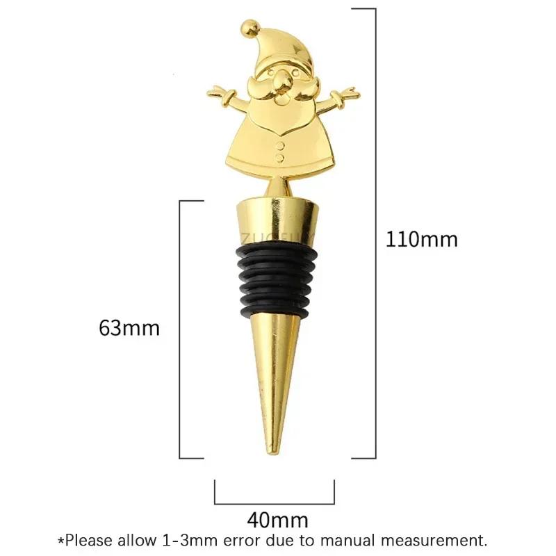 1 Stück Weihnachtsmann Weihnachts-Weinflaschenverschluss Lebkuchenmann Weihnachten Elch Gold Flaschenverschluss Verschluss Weinbar-Zubehör Geschenk
