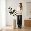 Künstlicher Bodhi-Blattzweig Dekorativer Hoher Stiel Kunstblatt-Arrangement für Zuhause Büro Wandvase Blumige Dekoration