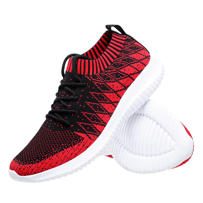 Summer Men'S Shoes Fashion Fly-Woven Men'S Casual Shoes Korean Version Trend Breathable Running Sports Shoes Men