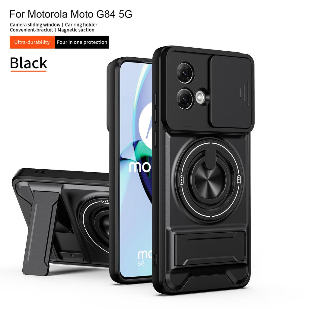 For Motorola G84 Case Moto G55 Cover Moto G56 G84 G55 Cases Magsafe Magnetic Fold Holder Military Armor Camera Protection Cover