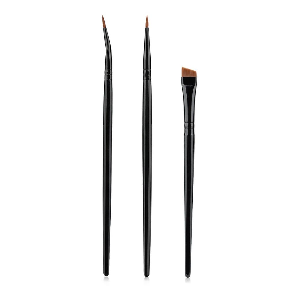 Ultra-Fine Angled Eyeliner & Brow Brush Set - Professional Slanted Makeup Tools