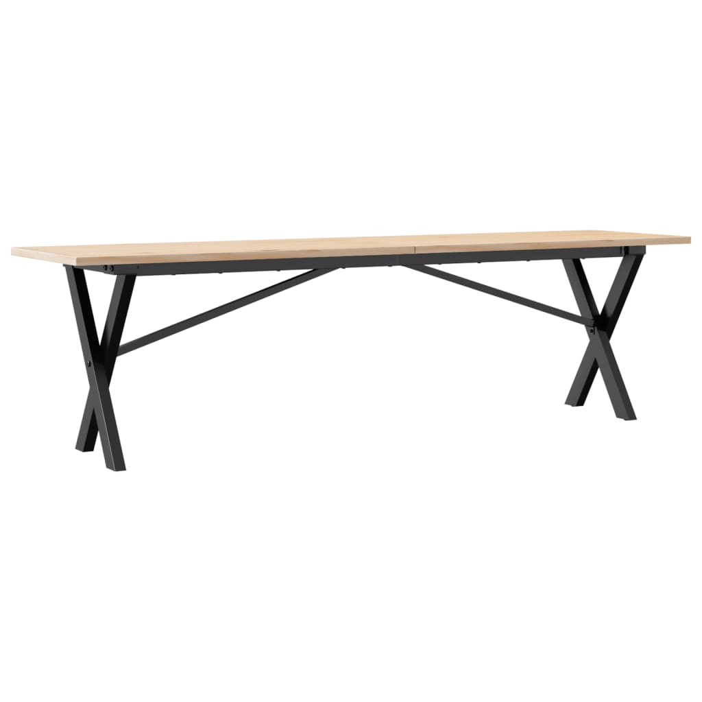 Coffee Table with X shaped Frame 160 x 40 x 45 cm Solid Pine Wood & Steel