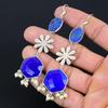 Daughters Day Deal Lapis Lazuli Stone 925 Sterling Silver Elegant Drop Earrings