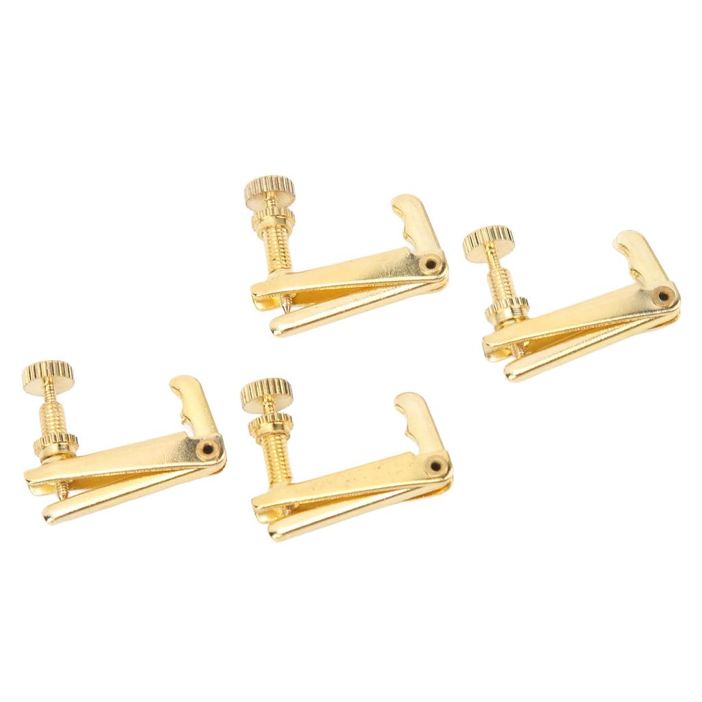 4PCS Violin Fine Tuner Golden Metal Wear Resistant String Fine Adjuster for 4 4 3 4 Violin