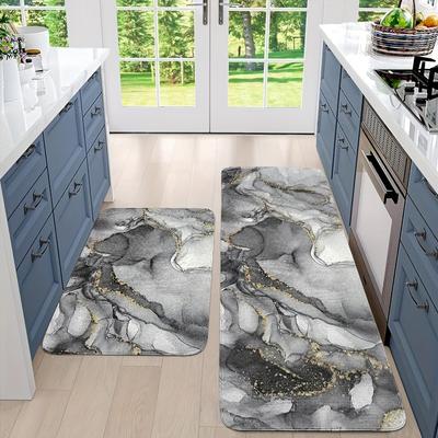 1 pz tappeti da cucina anti-fatica lussuosi tappetini da cucina con stampa in marmo, impermeabili, antiscivolo, spessi e imbottiti, resistenti e comodi, per la cucina