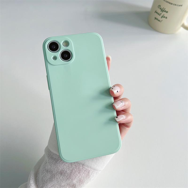 For IPhone 17 ProMax Phone Case 15pro Liquid Silicone for Apple 16E Built-in Velvet 14 Spray Paint 13