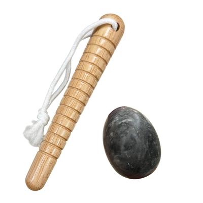 Acupressure Foot Reflexology Natural Set of Reflexology Health Shiatsu Egg Set, Sticks, Stone, Egg-Shaped, 2, Points, Goods, Stick, Massage, (Black)