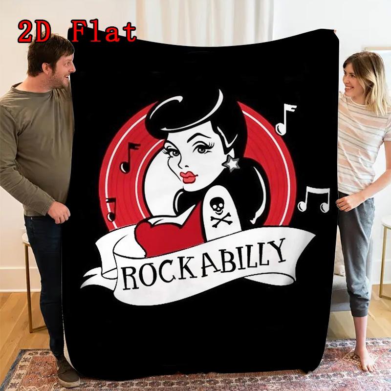 Retro Rock Poster 2D Flat Pattern Flannel Blanket High Quality All Seasons Warmth and Comfort Perfect for Christmas Gifts.SMT0917544
