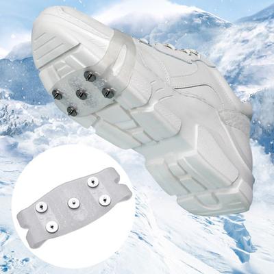 1 Pair Ice Cleats Shoes Crampons with 5 Steel Studs Reflective Winter Walking Ice Snow Traction Grips Elastic Non-slip Shoes Boot Spikes Grippers