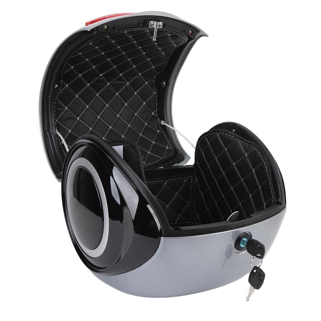 32L Motorcycle Top Case ABS Sporty Style Water Resistant Dust Proof Portable Trunk Top Box for Electric Bike Scooter