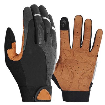 Anti Skid Bike Motorcycle Riding Gloves Shock Absorbing Full Finger Touch Screen Cycling Gloves Black and Yellow M