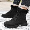 Large Size Plush Snow Boots Outdoor Sports Thermal Cotton Shoes Winter High Waist Chimney Canvas Boots