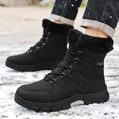 Große Plüsch-Schneestiefel Outdoor-Sport Thermische Baumwollschuhe Winter Hoher Bund Schornstein Leinenschuhe