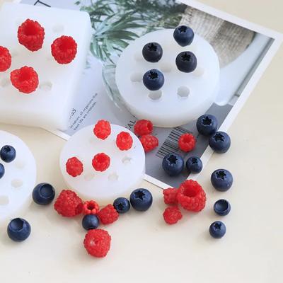 Molde de silicona 3D con forma de arándano y frambuesa para manualidades de azúcar, jabón, repostería, pasteles, chocolate, repostería, utensilios de cocina, bricolaje, nuevo