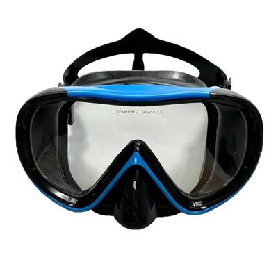 Schwimmbrille mit großem Rahmen, integrierter Nasenschutz, Taucherbrille