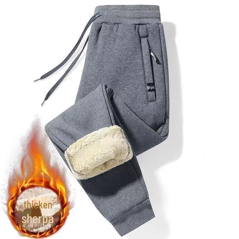 

Men s Lambskin Cuffed Sweatpants: Loose, Straight Fit, Perfect for Running or Casual Wear In Autumn and Winter. Large Sizes Available. Cuffs; M темно серый