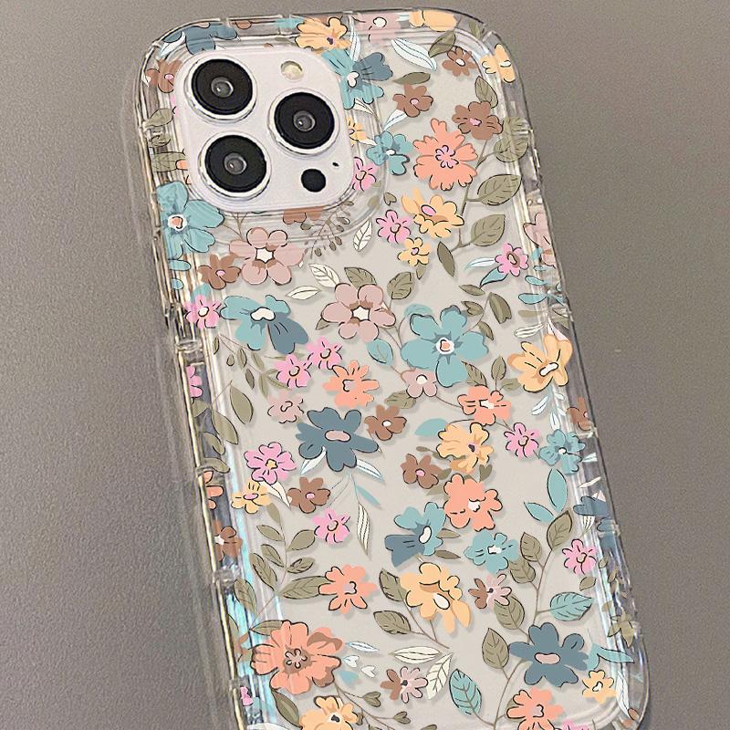 Soft TPU Flower Phone Case For iPhone 13 Fundas iPhone 11 14 15 12 Pro Max XR 7 8 Plus X Xs SE  13promax Transparent Covers