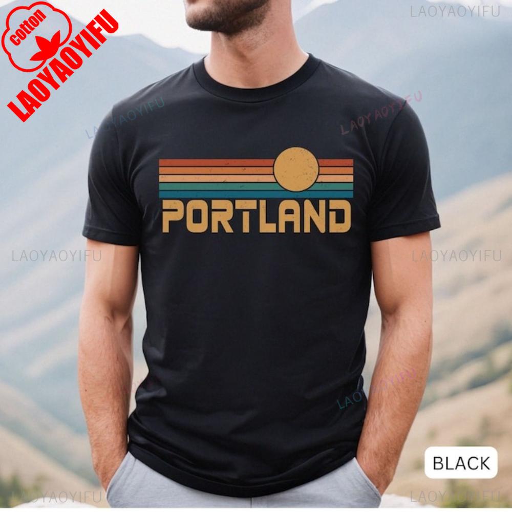 Portland TShirt Oregon Tshirt Portland Souvenir Clothing West Coast Shirt Men Women Fashion Casual Crewneck Cotton Tee Tops