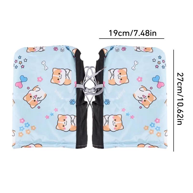 Motorcycle Handlebar Muffs Windproof Mittens Hand Warmer Gloves Corgi Dog Pattern Winter Snowmobile Hand Muffs Hand Warmers