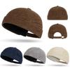 Fashion Adjustable Corduroy Brimless Cap Streetwear Retro Beanie Docker Caps Dome Hat Solid Color Hip Hop Hats Men Women