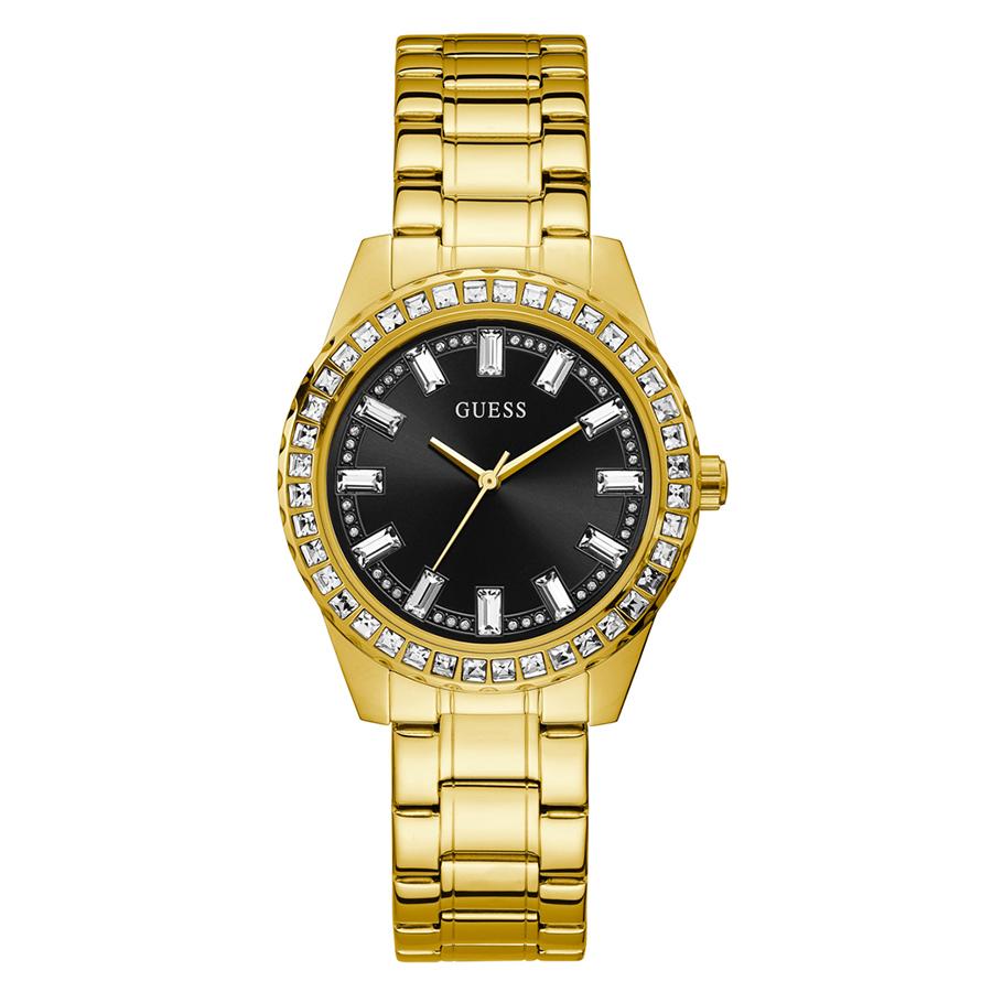 

Sparkler Women Elegant Crystals Gold Tone Stainless Steel Quartz Watch GW0111L2 for Daily Business Party Clothing Decor Gift for Women