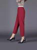Summer Ice Silk High-Waist Elastic Pants for Middle-Aged and Older Women - Casual, Loose-Fit, Straight, Nine-Point Length