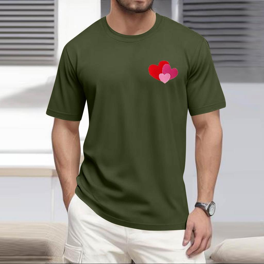 Men's  Popular T-shirt Printed Round Neck Short Sleeve T-shirt