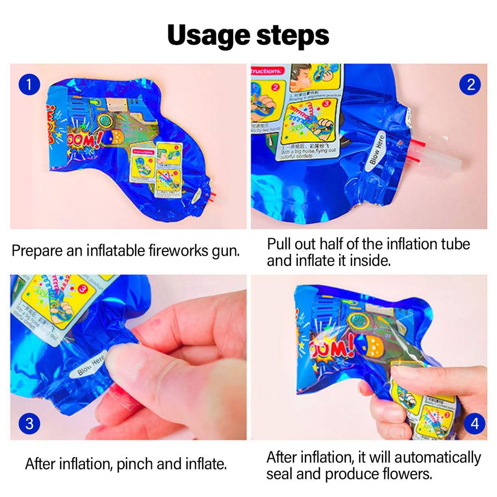 20/30/10 Pcs Handheld Fireworks Cannon, Inflatable Fireworks Toy for Birthday, Wedding Confetti , Graduation Party Confetti