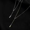 Elegant S925 Sterling Silver Water Drop Necklace - Women's Luxury Niche Design Choker with a Simple, Trendy Style.