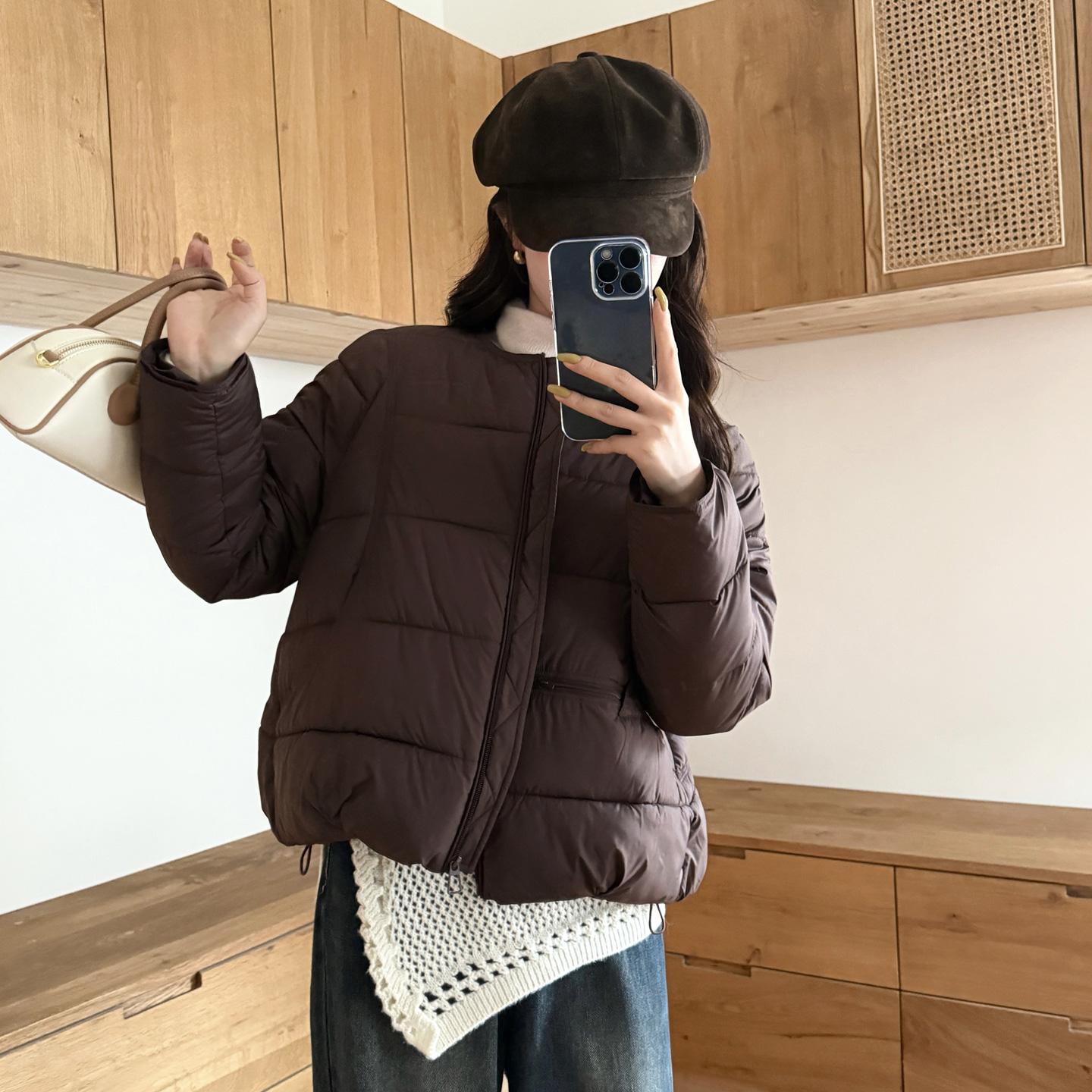 

Осень Зима Утолщенная Теплая Парка Женская Повседневная Милая Однотонная Большой Карман Свободные Куртки Верхняя Одежда XXL кофейный