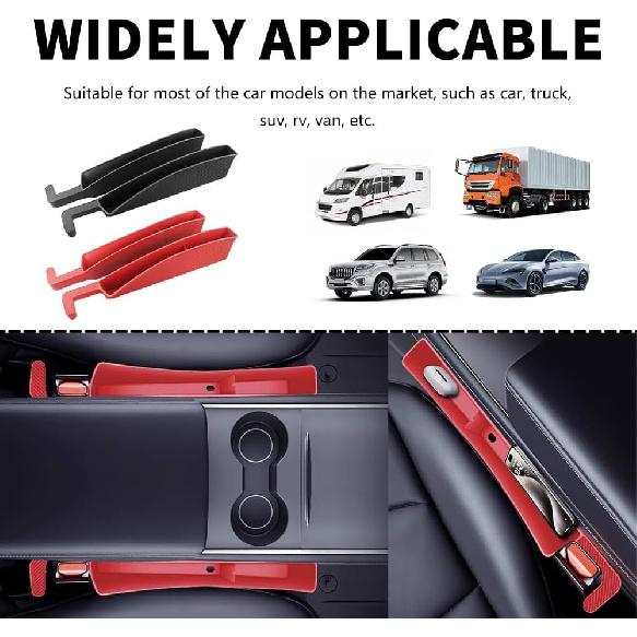 2PCS New Car Seat Gap Filler With 2 Storage Areas,Stylish Car Seat Gap Storage For Stabilizing Phone,Keys Wallet,Universal Car Seat Gap Filler