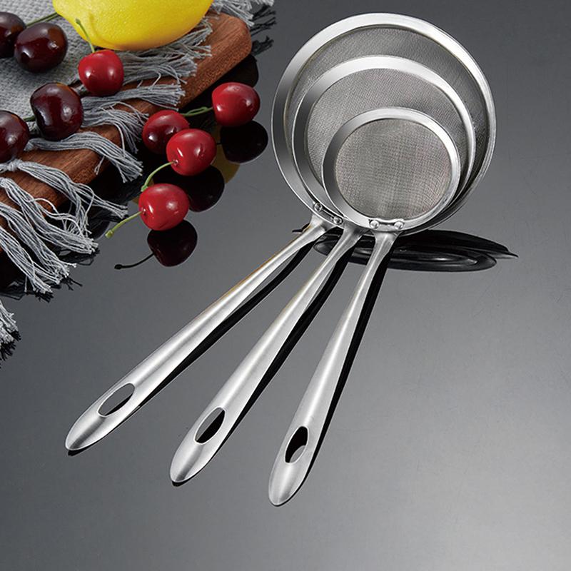 Fine Mesh Stainless Steel Colander Soy Milk Filter Oil Filter Spoon Foam Spoon Net Leak Gadgets Kitchen Accessories