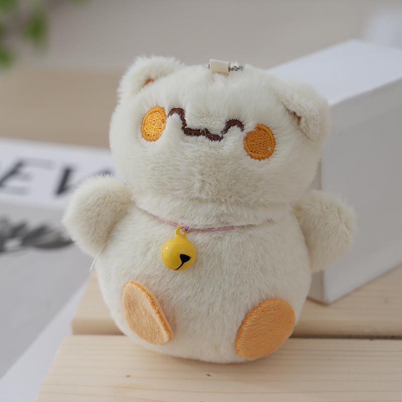 Adorable Plush Cat Keychain Cute Lucky Cat Backpack Charm Soft Pp Cotton