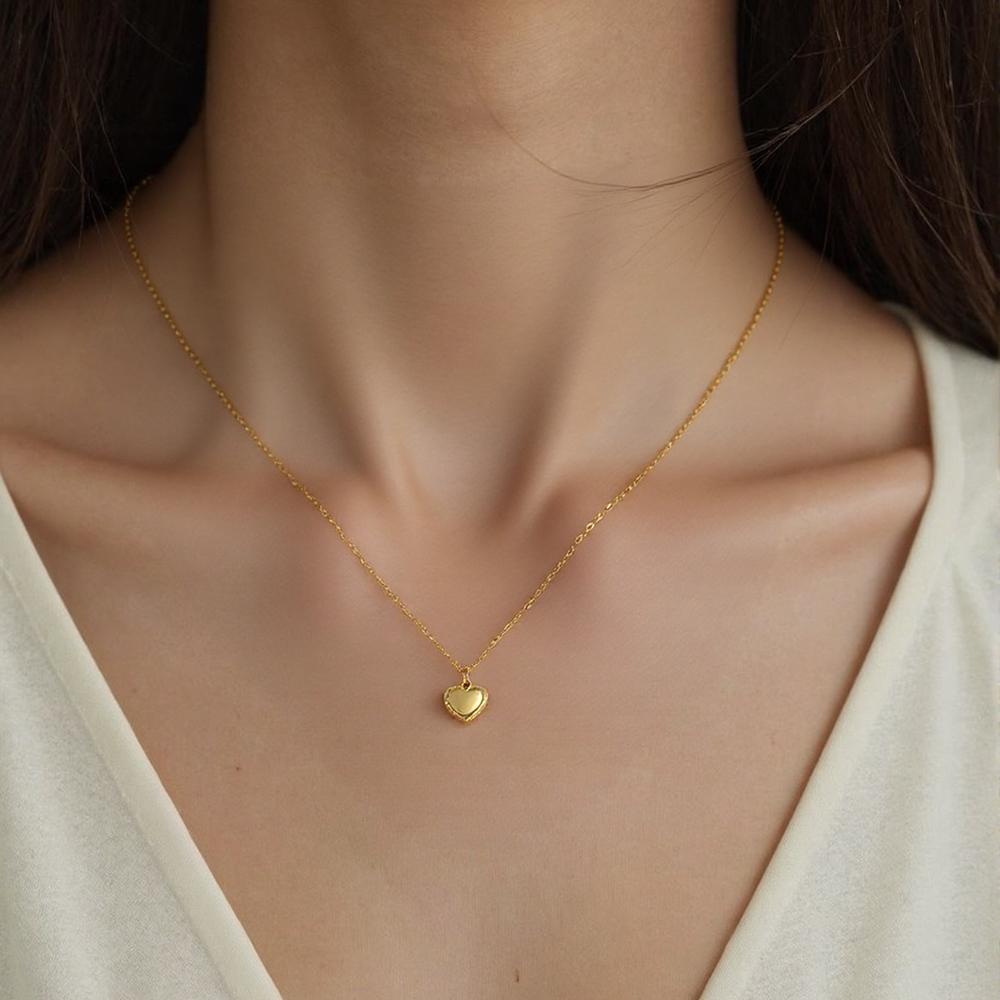 Heart Pendant Necklace for Women Stainless Steel Minimalist Choker Neck Chains Jewelry Mother's Day Gift